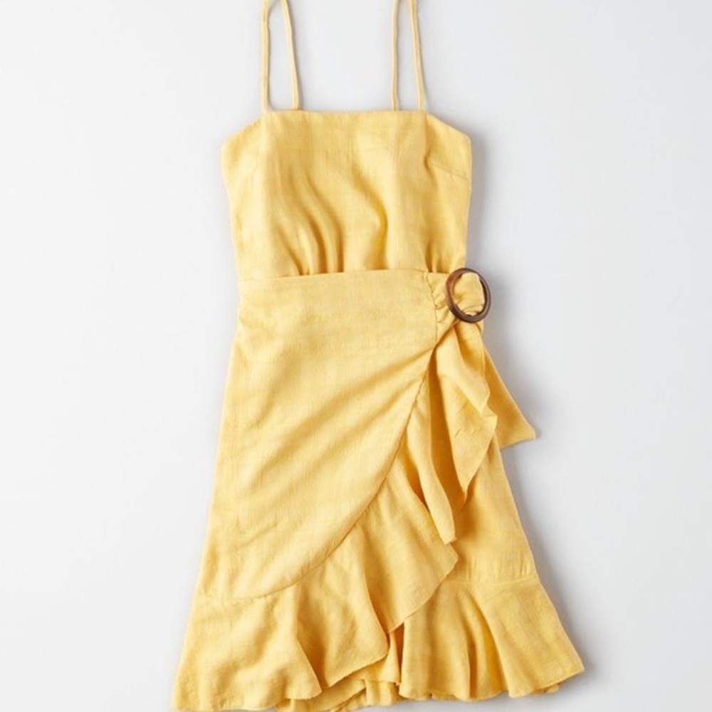 yellow wrap front cami top